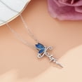 thumbnail image 4 of Coachuhhar Butterfly Cross Necklace Sterling Silver Faith Necklace Religious Pendant Cross Jewelry Gift for Women, 4 of 8