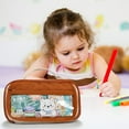 thumbnail image 5 of PEONAVET Stationery Storage Large Capacity Pencil Case Flip Cover Stationery Box Multifunctional Transparent Pencil Case, 5 of 5