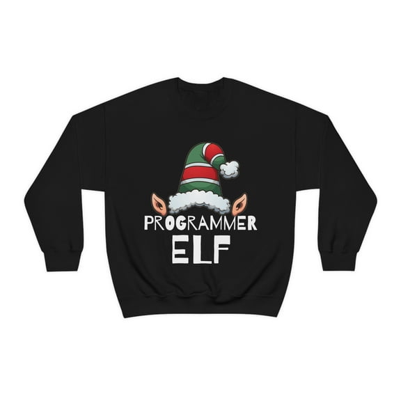 Programmer Elf Unisex Sweatshirt, S-2XL Christmas Software Engineer Elves