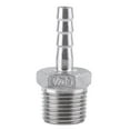 thumbnail image 2 of Cergrey Stainless Steel SS304 Male Thread Pipe Fitting Barb Hose Tail Connector BSP 1/8 ~3/4 ,Barb Adapter,Hose Adapter Fitting, 2 of 3