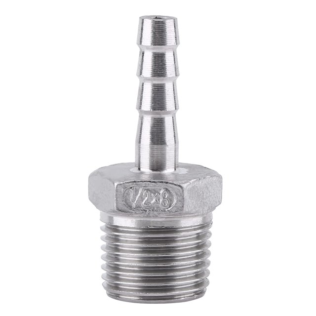 LHCER Adaptateur de Queue de Tuyau Connecteur de Queue de Tuyau, Raccord de Tuyau de Filetage Mâle en Acier Inoxydable SS304 Raccord de Queue de Tuyau de Barbe BSP 1/8 3/4