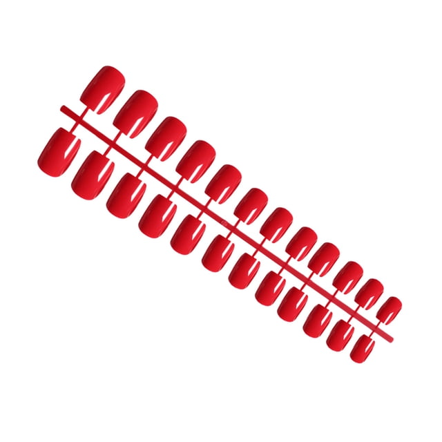 Soidarity 24 piezas de uñas postizas de ataúd de colores sólidos de forma cuadrada, uñas artificiales de personalidad DIY de longitud media para Juegos de manicura once Soidarity CE011407-11