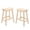 Natural, variant on Hassch White Bar Stools Set of 2, 24.2" Counter Height Pine Wood Saddle Seat Stools with Footrests, for Dining Room, Kitchen Island, Home Pub