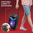 thumbnail image 3 of Portable Bluetooth PA Speaker System - 600W Rechargeable Outdoor Bluetooth Speaker Portable PA System w/ 10” Subwoofer 1” Tweeter, Recording Function, Mic In Party Lights USB/SD Radio, 3 of 7