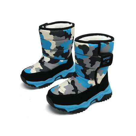 

Crocowalk Kids Waterproof Cotton Lining Snow Boot School Comfort Booties Magnetic Winter Warm Shoes Blue 9C