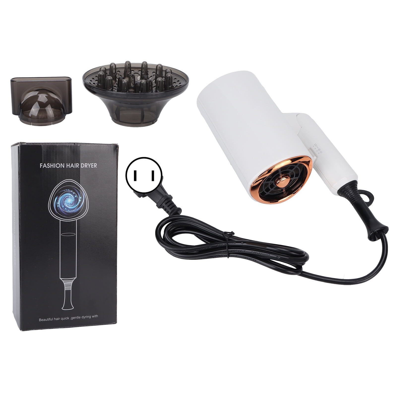Folded Hair Dryer Professional Portable Electric Anion Quiet Hair Blow Dryer for Home Hotel Salon UseUS Plug 110V