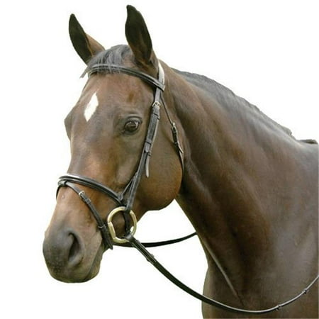 Plain Raised Snaffle Bridle - Exselle AEBD183PBK Event Plain Raised Bridle, Black - Pony