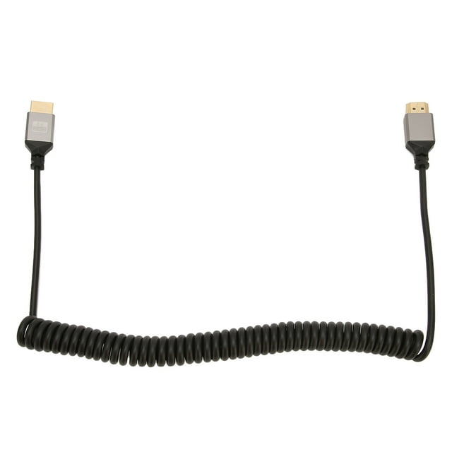 HD Multimedia Interface Cable, HD Multimedia Interface Coiled Cable Ultra Flexible For Camera Computer For TV Monitor For Tablet Spring Style