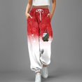 thumbnail image 2 of Gibobby pantalones de vestir mujer cintura alta Pantalones casuales de fitness deportivos de cintura alta con bolsillo en la cintura con estampado navideño informal para mujer (Verde, XL), 2 of 4