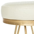 thumbnail image 4 of SAFAVIEH Jenine Faux Ostrich Mid-Century Round Bench, Cream/Gold, 4 of 6