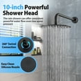 thumbnail image 4 of CASAINC 3-Spray Patterns Wall Mount Handheld Shower Head with Tub Faucet and 10 in. Shower Head 1.8 in Matte Black, 4 of 10