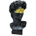 thumbnail image 1 of Busto david Decorativo negro Con Hoja de Oro 31Cm Resina, 1 of 3