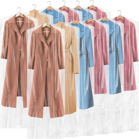 120 Pcs 72 Inch Long Dry Cleaning Bags for Clothes Dress Clear Garment Bags for Hanging Clothes Plastic Storage Cover Transparent Dust Cover for Laundrette Suits Wedding Gowns Coats Uniforms