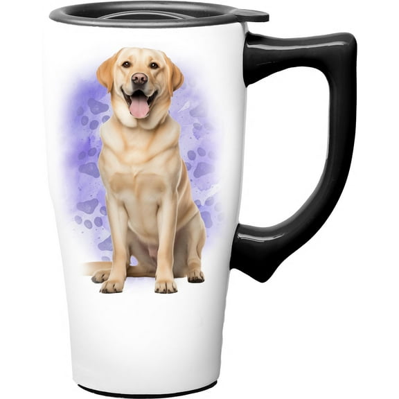 YELLOW LAB 18 OUNCE CERAMIC TRAVEL MUG
