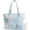 Blue Patchwork, variant on Tote Bag for Women, Quilted Cotton Tote Bags with Top Zipper for College Work Travel Casual Shoulder Bag Purse Handbags, Blue Patchwork