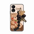 thumbnail image 6 of KBS-Phone Case For TCL 50 5G, Dirt-resistant soft case cute Waterproof Black pearl pendant Skin-friendly feel Anti-knock protective case Bear bracelet Simplicity Back Cover Cartoon, 6 of 9