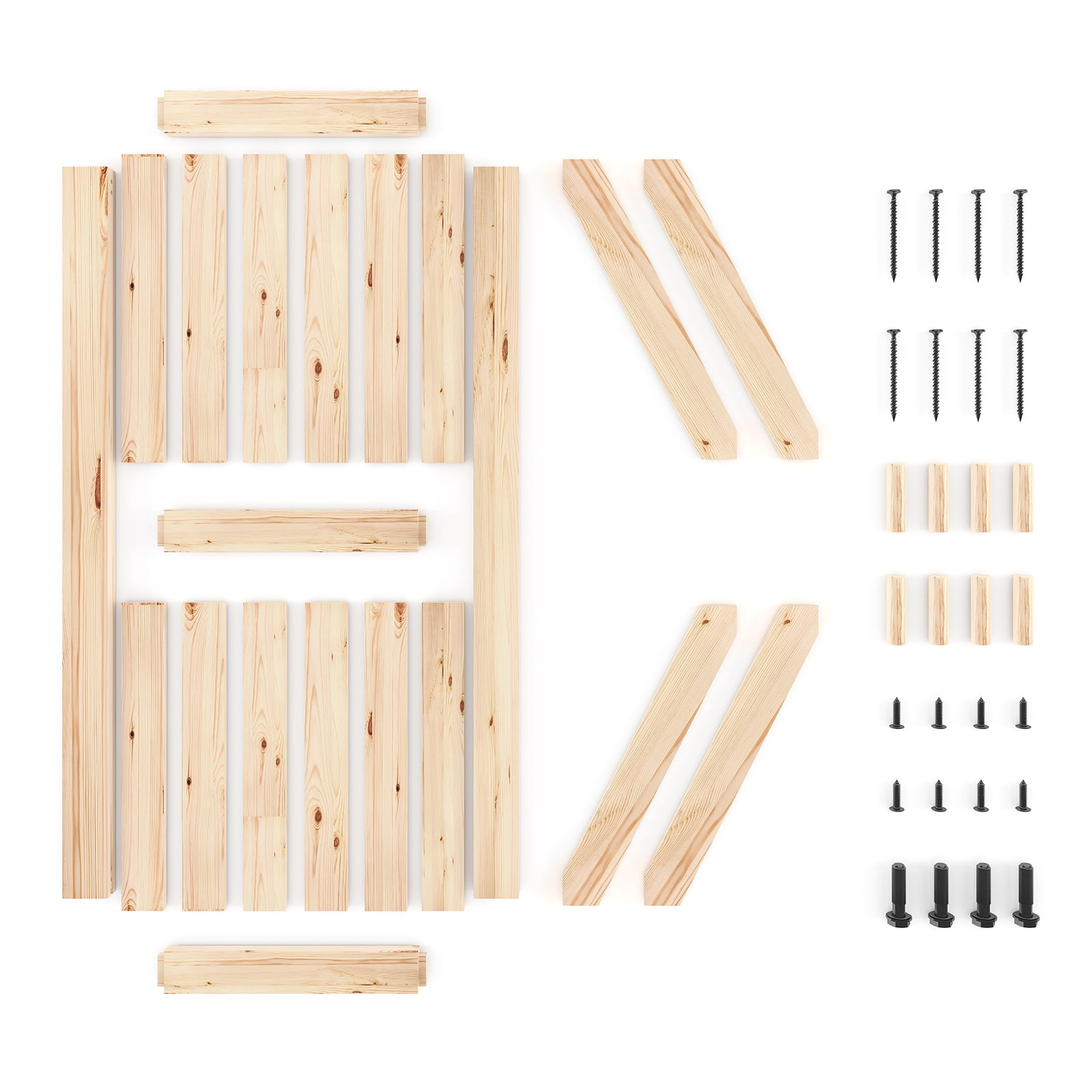 ZAFLY 42"x 84" Sliding Barn Door, Single Track Sliding Barn Door with Hardware Kit and Handle, Classic Wooden Barn Doors - Natural