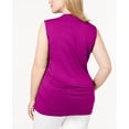 thumbnail image 2 of Inc Womens Yellow Ruched V-neck Stretch Tank Top Shirt Dark Pink, Magenta Flame, 1X, 2 of 2
