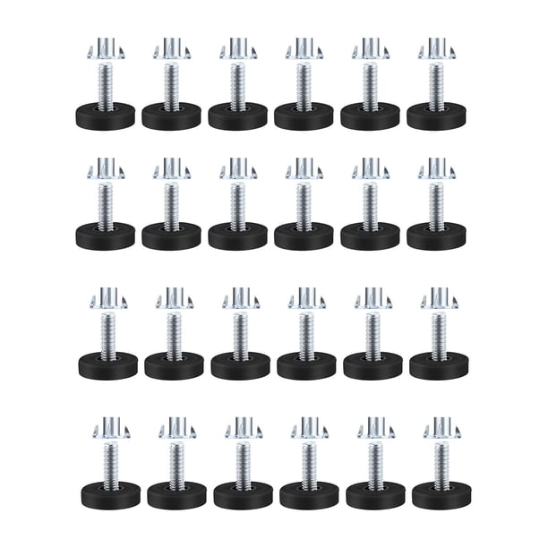 24Pcs 1/4" Threaded Leveling Feet Adjustable Table/Furniture Leveling