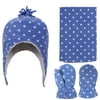 Simpli-Kids Multi-Patterned Fleece Hat, Scarf & Glove Set, Dots Print, 5-7 Year