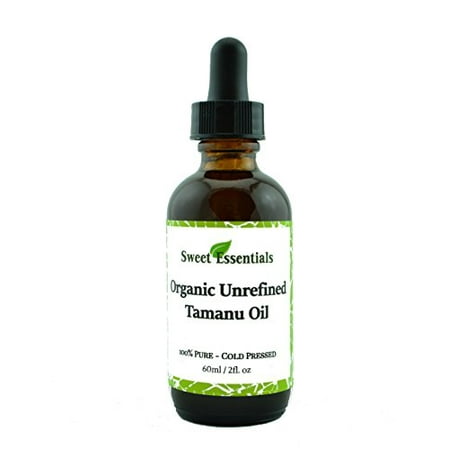 100% Pure Unrefined Organic Tamanu (Foraha) Oil - 2oz Glass Bottle -Imported from Tahiti - Cold Pressed -Scar Reduction,Acne Prevention & Healing,Age Spot Reduction,Treat & Prevent Eczema & (Best Oils For Eczema Treatment)