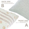 thumbnail image 5 of Fabdivine “Happy Bloom” Cushion Cover – Pink & Peach Floral Block Print in Viscose Linen, Indian Handmade Pillow for Farmhouse Style, 5 of 6