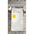 thumbnail image 3 of Ambesonne Hawaiian Quilted Bedspread Set 2 Pcs, Flowers Animal Dots, Twin Size, White and Pale Grey, 3 of 3
