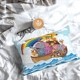 thumbnail image 5 of Rateoe Rainbow Animals on Noah's Ark Pattern Decorative Pillow Case,Throw Pillow Covers,Plush Pillow Cover,Soft Pillow Case,Velvet Pillow Case-14"x20", 5 of 6