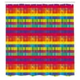 thumbnail image 2 of Ambesonne Geometric Shower Curtain, Psychedelic LGBT Lattice, 69"Wx70"L, Mustard and Violet Blue, 2 of 4