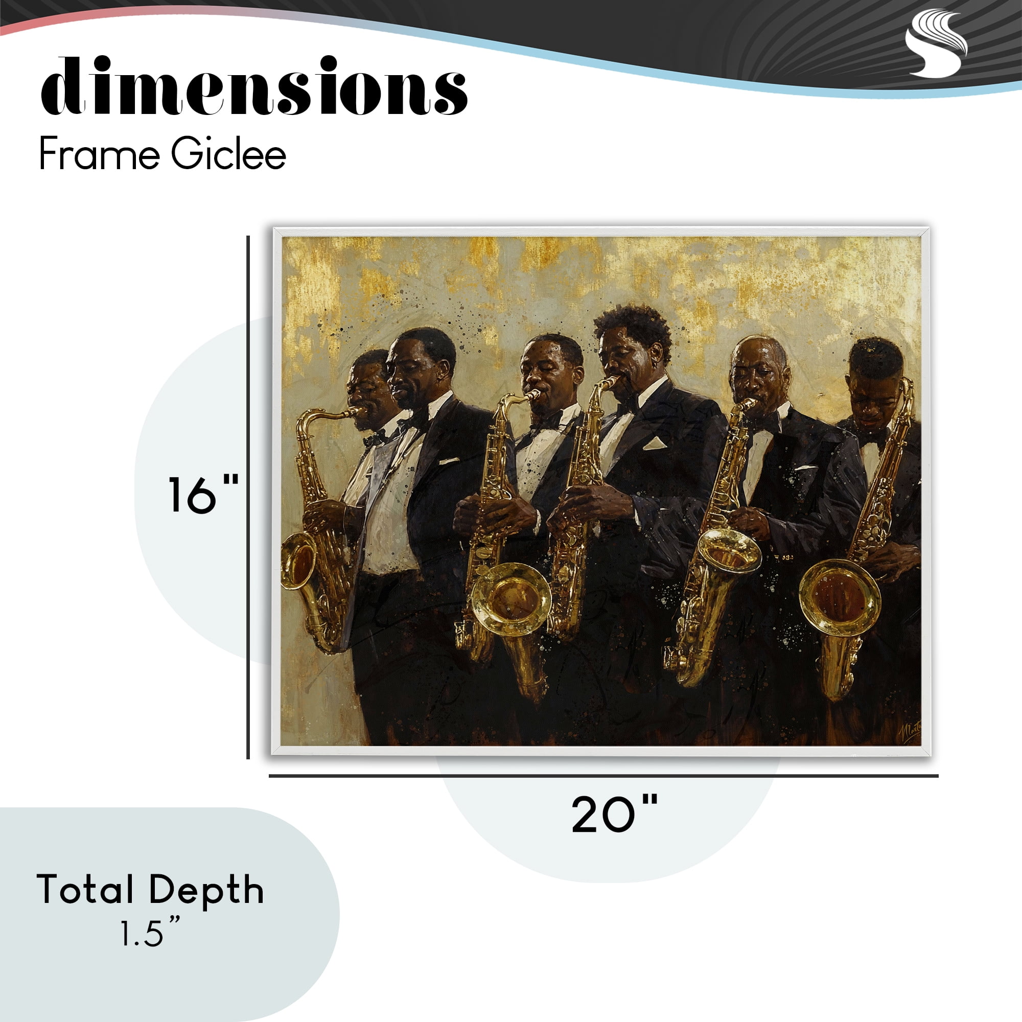 Golden Era Ensemble White Framed Giclee Art, design by Marta Wiley