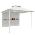 thumbnail image 1 of Outsunny 10' x 10' Patio Gazebo, Double Roof Outdoor Gazebo, Cream White, 1 of 10