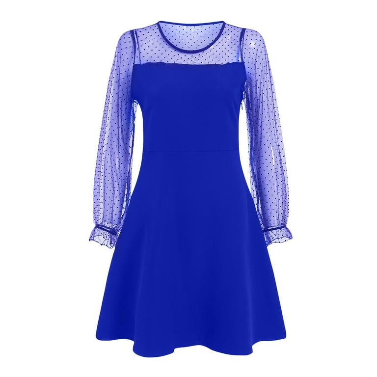 chinese dress ladies Sweetly Easy Navy Blue Collared Long Sleeve Skater Mini Dress – Catina  Couture main image 0