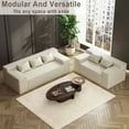 thumbnail image 5 of Modern 3-Seater Sofa, Hybrid Sofa in a Box, No Assembly Required, Comfy Sofa Couch with 3 Matching Pillows, Couch for Living Room or Bedroom, Beige, 5 of 9