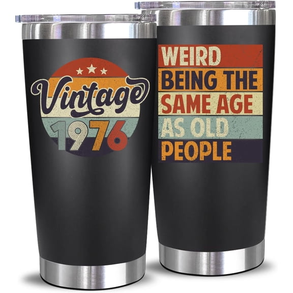 Neweleven 50th Birthday Gifts – Vintage 1976 Funny 20oz Tumbler, Weird Being Old People, Birthday Christmas Gift