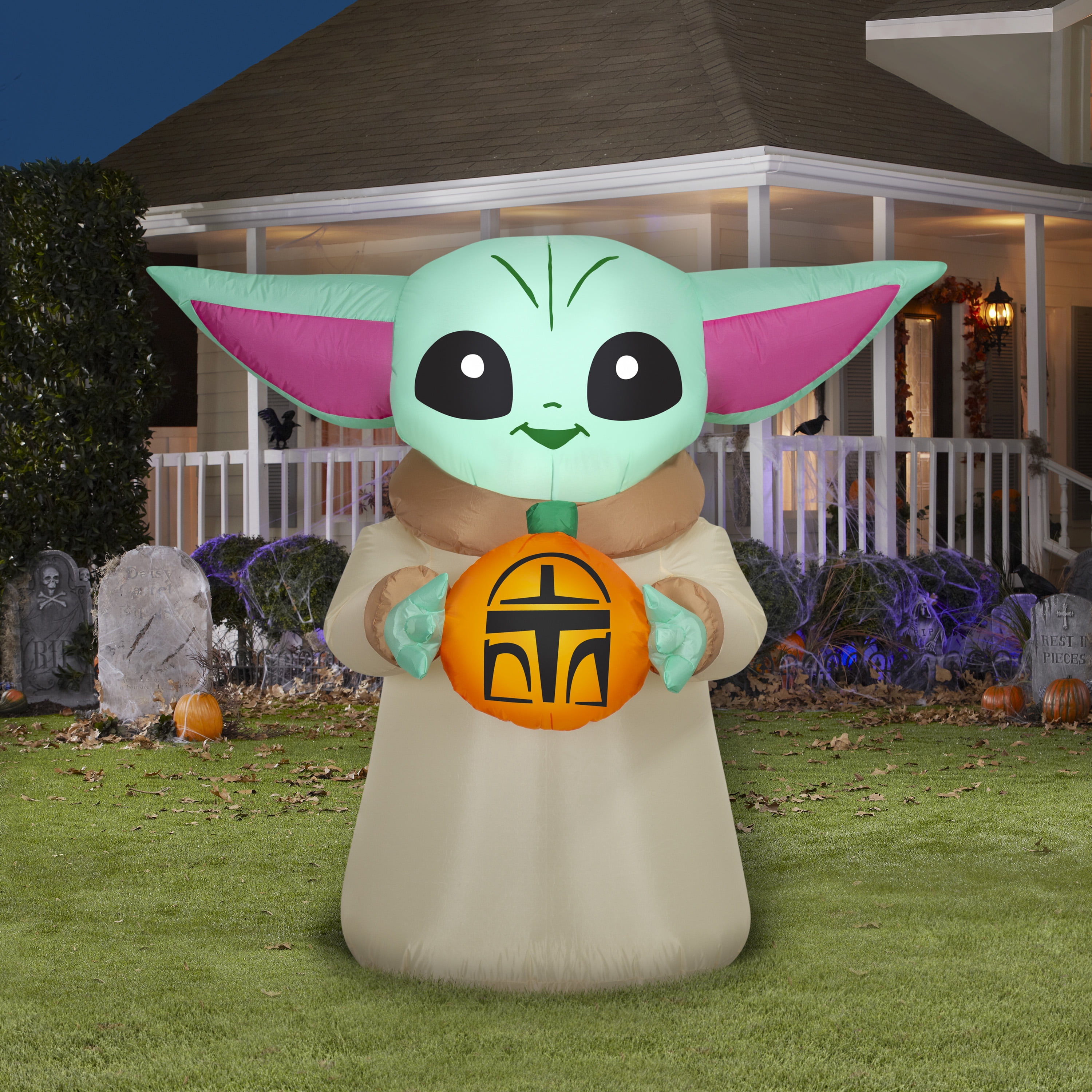 Airblown Halloween Grogu Medium Star Wars Yard Inflatable with LED Lights 4 ft