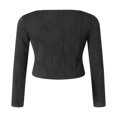 thumbnail image 4 of PENGXIANG Womenacute;S Chemise de Mode Col Rond à Manches Longues T-shirt à Manches Courtes en Trois Dimensions Texturé, 4 of 7