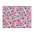 thumbnail image 2 of LNWH Cute Skull Pink Rug for Bedroom Living Room, Non-Slip Soft Foldable Carpet, 63" x 48", 2 of 6