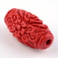 thumbnail image 5 of 5pcs Carved Cinnabar Beads Barrel FireBrick 16~17.5x9.5x9.5mm Hole: 2.5mm, 5 of 8