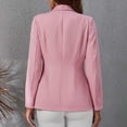 thumbnail image 5 of Hesxuno Blazer Jackets For Women Trendy Solid Double Breasted Business Attire Slim Fit Lapel Long Sleeve Coats Office Casual Ladies Tops, 5 of 7