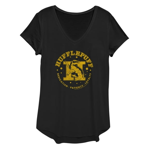 Women's Harry Potter Hufflepuff Distressed Stamp Graphic T-Shirt