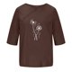 thumbnail image 2 of Blusas de Manga Corta para las Mujeres Impreso Cuello Redondo Camiseta, Top de Algodón de Imitación Casual para el Hogar Y Diario, 2 of 4