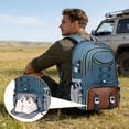 thumbnail image 4 of Spacious Lightweight Outdoor Travel Backpack with Shoe Compartment for Hiking Camping(Blue-1,52x16x34cm), 4 of 5