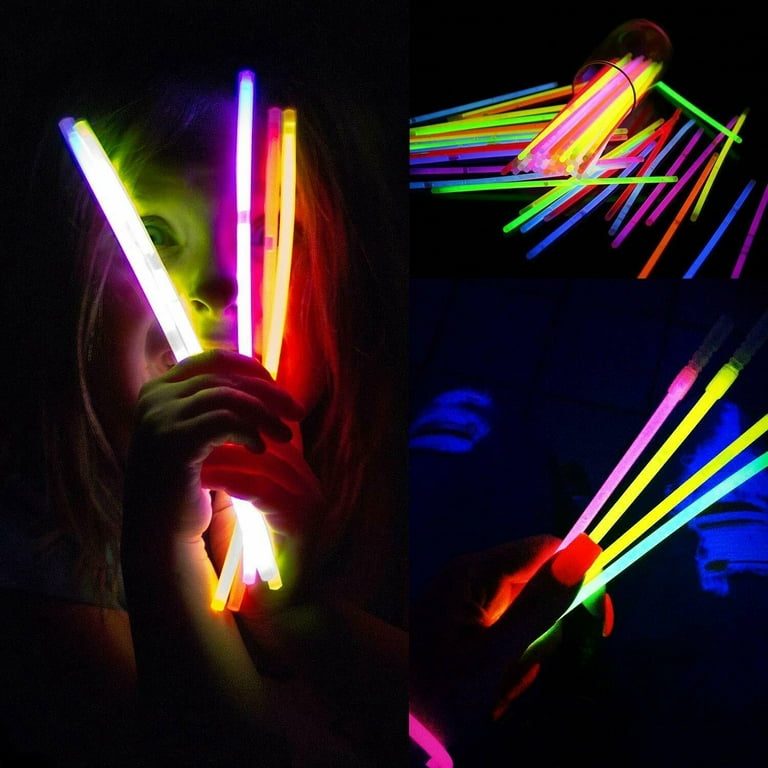 Kaitek Glow Stick Part Favors for Halloween Neon Theme Party Glow in the Dark  Sticks (Pack of 100) 