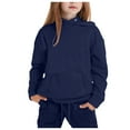 thumbnail image 3 of newwalpole Toddler Fall Outfits for Girl Boy Long Sleeve Hoodie Top and Long Sweatpants Set Toddler Sweatsuit Navy for Size 10-11 Years, 3 of 5