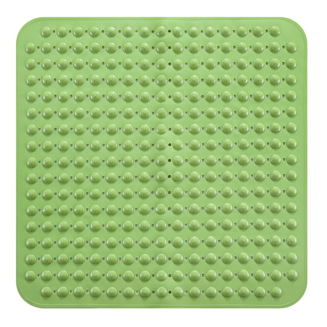 Bearachild Superficie lisa de PVC y parte inferior húmeda, no más resbalones en el baño, alfombra de suelo cubierta con mango resistente Juegos de accesorios de baño verde 80cm * 80cm
