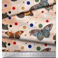thumbnail image 3 of Soimoi Velvet Fabric Dot & Butterfly Print Fabric by the Yard 58 Inch Wide, 3 of 3