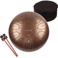 thumbnail image 4 of Lomuty Steel Tongue Drum 11 Notes 12 inches with Bag, Music Book, Mallets and Bracket(Brown), 4 of 7