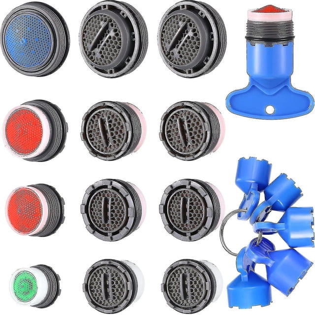 Reemplazo de aireador de grifo de 12 Uds. Para aireadores de fregadero con llave de extracción de llave de aireador de 5 uds., herramienta M16.5 18,5 21,5 24 Mm