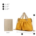 thumbnail image 5 of MKF Collection Marvila Minimalist Vegan Leather Chain Ruched Shoulder Bag, Crossbody Purse Handbag by Mia K - Olive, 5 of 10