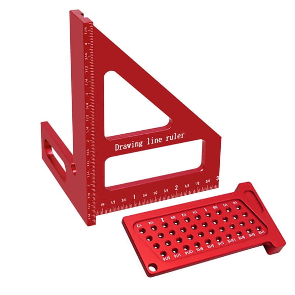 Graflsoa Precision Aluminum Alloy Woodworking Square Protractor with T-Slot Gauge for Accurate Metric and Imperial Measurements
